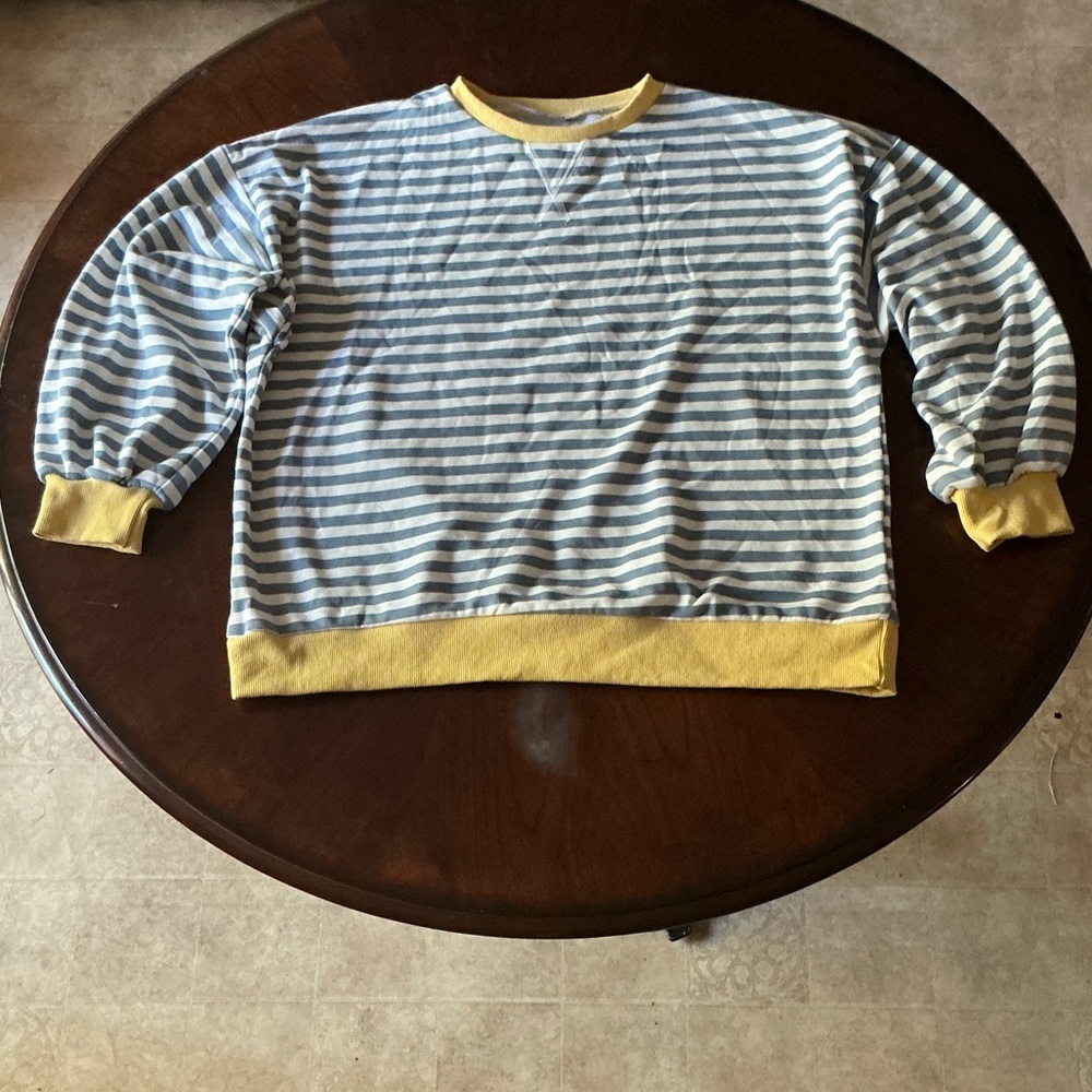 Striped Gray and Yellow Women’s Sweater